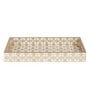 White & Gold MDF Wood Gold  Rectangle Serving Tray