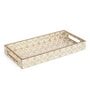 White & Gold MDF Wood Gold  Rectangle Serving Tray