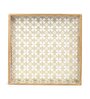 White & Gold MDF Wood Gold  Square Serving Tray