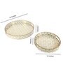 White & Gold MDF Wood (Set of 2) Round Serving Trays