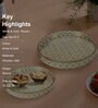 White & Gold MDF Wood (Set of 2) Round Serving Trays