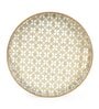 White & Gold MDF Wood (Set of 2) Round Serving Trays