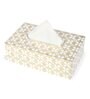White & Gold MDF Wood Tissue Box