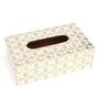 White & Gold MDF Wood Tissue Box