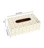 White & Gold MDF Wood Tissue Box