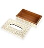 White & Gold MDF Wood Tissue Box