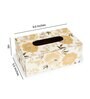 White & Gold MDF Wood White Flower Tissue Box
