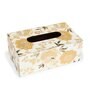 White & Gold MDF Wood White Flower Tissue Box