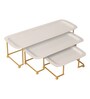 White & Gold Rectangualer Step Platter Set of 3