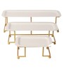 White & Gold Rectangualer Step Platter Set of 3