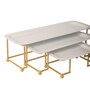 White & Gold Rectangualer Step Platter Set of 3