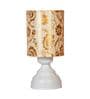White & Gold Shade Table Lamp With Metal Base
