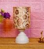 White & Gold Shade Table Lamp With Metal Base