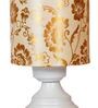 White & Gold Shade Table Lamp With Metal Base