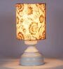 White & Gold Shade Table Lamp With Metal Base