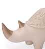 White & Golden Rhino Resin Artifact