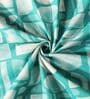 White & Green 144TC Cotton Flat Super King Bedsheet with 2 Pillow Covers