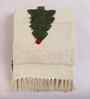White & Green Cotton Tufted Christmas Tree 50x64 Inches Throw