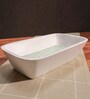 White & Green Mango Wood Serving Bowl