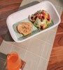 White & Green Mango Wood Serving Bowl