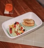 White & Green Mango Wood Serving Bowl