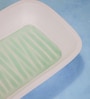 White & Green Mango Wood Serving Bowl
