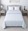 White & Green Shade Cotton Floral 400 GSM Double Bed Dohar