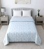 White & Green Shade Cotton Floral 400 GSM Double Bed Dohar