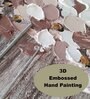 White & Grey 3D Embossed Floral Original Hand Painting on Canvas