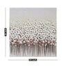 White & Grey 3D Embossed Floral Original Hand Painting on Canvas