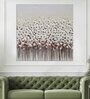 White & Grey 3D Embossed Floral Original Hand Painting on Canvas