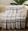 White & Grey Cotton Zigzag 50x64 Inches Throw