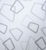 White & Grey Geometric 400 TC Cotton Queen Size Fitted Bedsheet With 2 Pillow Covers