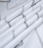 White & Grey Geometric 400 TC Cotton Queen Size Fitted Bedsheet With 2 Pillow Covers