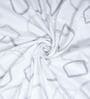 White & Grey Geometric 400 TC Cotton Queen Size Fitted Bedsheet With 2 Pillow Covers