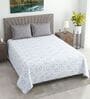 White & Grey Geometric 400 TC Cotton Queen Size Flat Bedsheet With 2 Pillow Covers