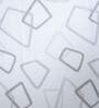 White & Grey Geometric 400 TC Cotton Queen Size Flat Bedsheet With 2 Pillow Covers