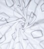 White & Grey Geometric 400 TC Cotton Queen Size Flat Bedsheet With 2 Pillow Covers