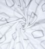 White & Grey Geometric 400 TC Cotton Single Bed Size Flat Bedsheet With 2 Pillow Covers