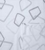 White & Grey Geometric 400 TC Cotton Single Bed Size Flat Bedsheet With 2 Pillow Covers