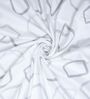 White & Grey Geometric 400 TC Cotton Superking Size Fitted Bedsheet With 2 Pillow Covers