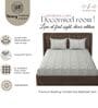 White & Grey Glace Cotton Paisley Print Elastic Fitted King Bedsheet With 2 Pillow Covers