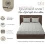 White & Grey Glace Cotton Paisley Print Elastic Fitted King Bedsheet With 2 Pillow Covers