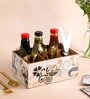 White & Grey Mdf Wood Rectangle 1 Pcs Cutlery Holder