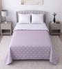 White & Lavender Cotton Floral 350 GSM Double Bed Reversible Dohar