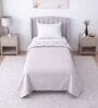 White & Lavender Cotton Floral 350 GSM Single Bed Reversible Dohar