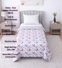 White & Lavender Cotton Floral 350 GSM Single Bed Reversible Dohar