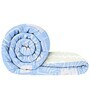 White and Blue Microfiber Abstract 180 GSM Fusion Reversible Double Comforter