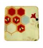 White & Orange (4 x 4 Inches) Marble (Set of 2) Coasters