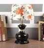 Shubra Orange Fabric Shade Night Lamp With Metal Base